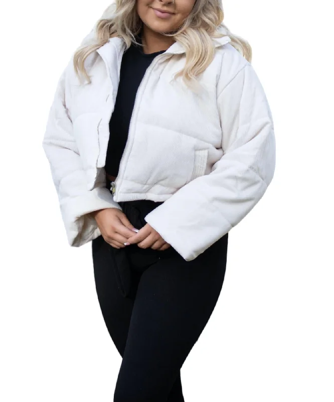 Megan Corduroy Jacket In White