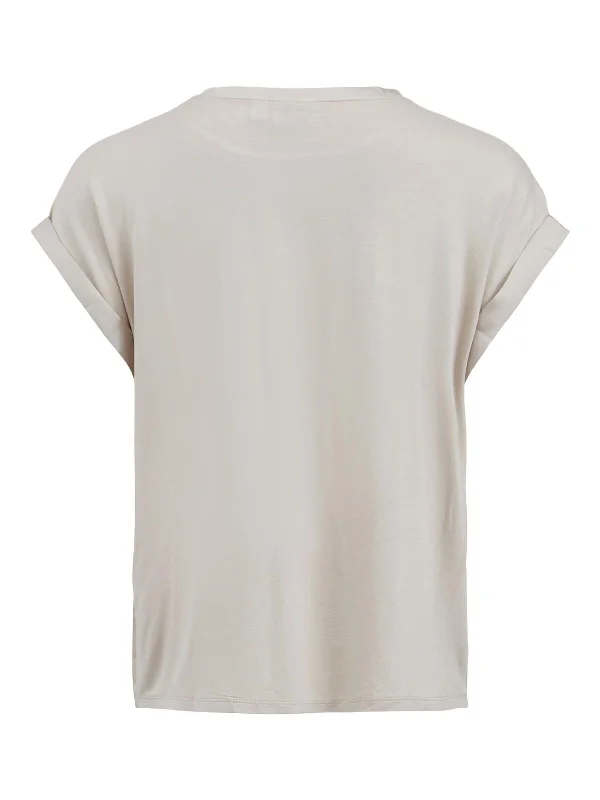 VIELLETTE ROUND NECK TOP CREAM