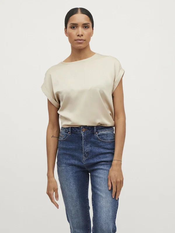 VIELLETTE ROUND NECK TOP CREAM